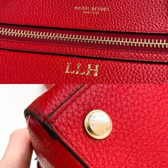 Henri Bendel Red Leather Satchel Briefcase Bag - Picture 16 of 16